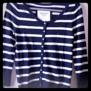 Abercrombie & Fitch Blue & White Stripes Cardigan